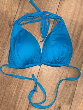 La Blanca Island Goddess Turquoise Triangle Bikini Top and Side Ruched Bottoms